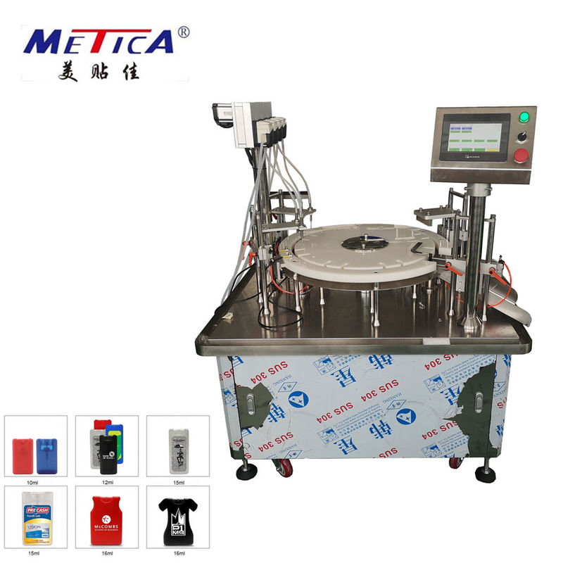 Cep Kartı Parfüm Şişesi Monoblok Dolum Kapatma Makinesi 1500BPH Otomatik Tip