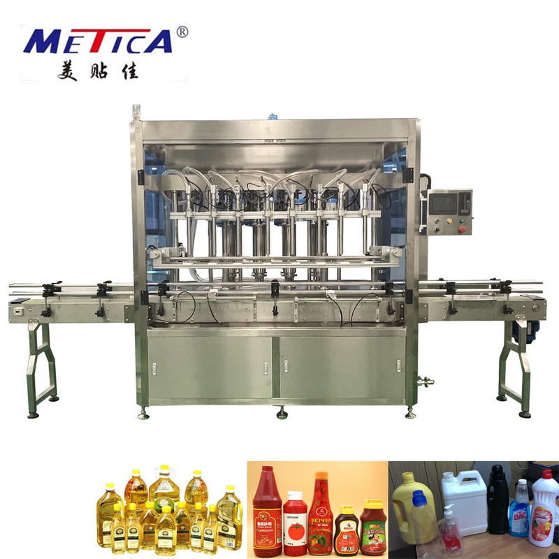 4-10 Doldurma Başı Otomatik Şişe Doldurma Makinesi 304/316 Paslanmaz Çelik Servo Sürüklü