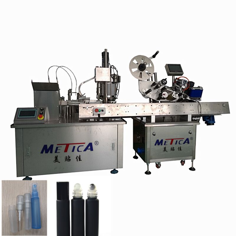 Otomatik Roll-On Şişe Doldurma Topu Bağlama Kaplama Etiketleme Makinesi