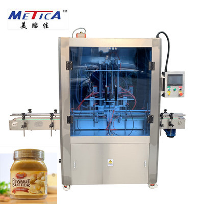 Fıstık Ezmesi İçin Otomatik Şişe Dolum Makinesi 1000bph - 1500bph